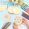 42-Piece Mandala Painting Craft Kit (6 Inch) – Wood Round Cutouts, Mandala Stencils & Colored Pencils for DIY Art, Diwali Crafts & Home Decor